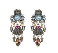 Earrings Ayala Bar Woman Obsidian in Metal Alloy Cristallo C2376